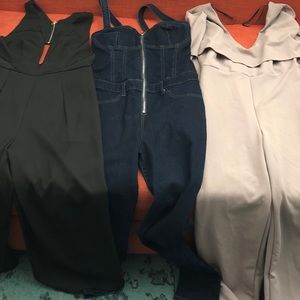 3 jumpsuits and 1 athletic jumpsuit